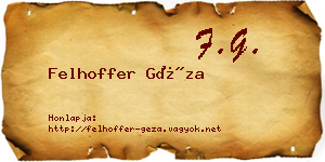 Felhoffer Géza névjegykártya