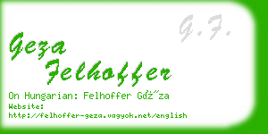 geza felhoffer business card